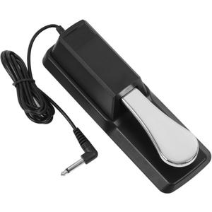 Sustain Pedal, Universal Electronic Organ Keyboard Pedal with Polarity Switch 1/4'' Input Plug, suitable for Digital Electric Piano, Piano Keyboard/MIDI Keyboard/Synthesizer, etc