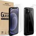 (4-Pack) Tempered Glass Screen Protectors for iPhone 12 Mini 5.4-inch with Back Covers, Akwox 9H Front Screen Protector and Back Screen Protector for iPhone 12 Mini (5.4" Display, 2020)