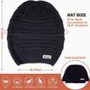 60% Cashmere Slouchy Beanie for Women, Knit Beanie Hat for Winter and Fall, Soft Warm Wool Slouch Winter Hats for Ladies (Black)