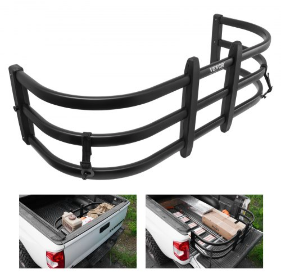 VEVOR Truck Bed Extender, Aluminum Retractable Tailgate Extender, 51.6"-64" Adjustable Length, Drill Required, Fits for Ridgeline, Tacoma, Gladiator, Colorado/ Canyon, Frontier, and Ranger