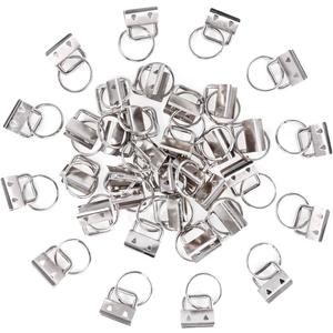 Swpeet 45Pcs Sliver 4/5 Inch Key Fob Hardware with Key Rings Sets, Perfect for Bag Wristlets with Fabric/Ribbon/Webbing/Embossed and Other Hand Craft - 20mm
