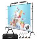 EMART 10x7.7ft Rolling Backdrop Stand with Wheels Movable Banner Stand