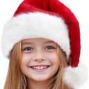 Kids Santa HatSoft & Fluffy Faux Fur Christmas Hat for Boys & Girls, Classic Red Holiday Cap for Xmas Party, New Year Outfit
