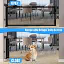 14" H Short Dog Gate Pet Gates Puppy Gate 59" Wide Step Over Pet Fence, Mesh Retractable Indoor Outdoor Expands Up to 59 Inches Small Dog Gates for Doorways Stairs