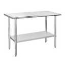 Hally Stainless Steel Table for Prep & Work 24 x 48 Inches, NSF Commercial Heavy Duty Table with Undershelf and Galvanized Legs for Restaurant, Home and Hotel