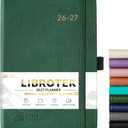 2026-2027 Planner - Academic Planner 2026-2027 Weekly Monthly Planner, July 2026 - June 2027, 5.7'' x 8.4'', Thick Paper, Leather Cover, Pen Holder, Back Pocket, Perfect Daily Organizer - Dark Green