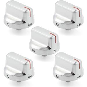 atgestore DG94-02141A DG94-02141C Stove Knob Replacement for Samsung Stove Parts NX58M6630SS/AA NX58M6630SG/AA Samsung Assembly Gas Range Knobs Oven Knobs Cooktop Burner Control Knobs 5 Pcs