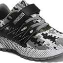KUBUA Kids Sneakers for Boys Girls Running Tennis Shoes Lightweight Breathable Sport Athletic (8 Toddler, Camouflage Grey a)
