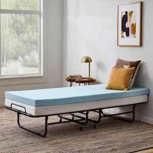 Linenspa Memory Foam Mattress Topper, Small Twin Size - 3 Inch Gel Infused Memory Foam - Plush Feel - Cooling and Pressure Relieving - CertiPUR Certified (Cot)