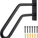 Heavy Duty Black Hand Railings for Stairs Outdoor (1-3 Steps) - U Shaped Matte Safety Grab Bars for Elderly, Wall Mounted Handrails for Indoor Concrete Steps for Garage, Porch, Basement