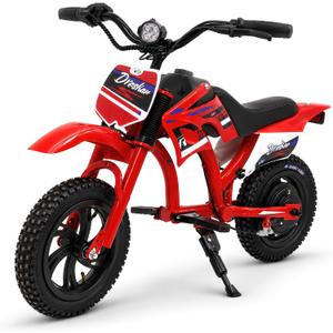 Kids Electric Motorcycle, 300W, 3 Speeds, Ages 3-7, EBike for Kids，Red, 86 inches x 25 inches x 51 inches