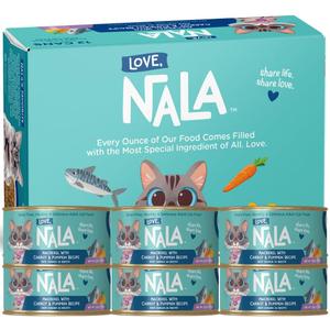 LOVE, NALA - Natural Adult Cat Wet Food - Mackerel with Carrot & Pumpkin Pate Recipe - 2.8 oz, Pack of 24 Cans - Grain-Free, Non-GMO, No Gums, No Carrageenan