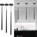 3 Pack Modern LED Black Pendant Lights for Kitchen Island, 27.56 inches