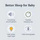 Yogasleep Hushh Portable White Noise Sound Machine for Baby, 3 Soothing Natural Sounds with Volume Control, Compact Size, Noise Canceling for Sleep Aid, Office Privacy, & Meditation, Registry Gift