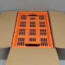 VEVOR 45L Collapsible Milk Crates 3 Packs, Stackable Storage Baskets with Handles, Folding Storage Containers for Organizing Tools, Books, Food, Drinks, Camping & Transport (45L-Orange&Black)