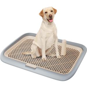 Dog Potty Tray, 23.6"x17.7" Indoor Pet Pee Pad Holder,Puppy Training Holder,Bathroom Dog Litter Box, Pet Toilet for Small and Medium Dogs,Housebreaking Supplies, Pet Products(Gray)