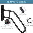 2 Pack Handrails for Outdoor Steps Stair Railing Indoor, U-Shaped Wall Mount Stair Handrails for 1-3 Steps, 22.8in Safety Grab Bars with for Elderly, Kid, Disabled, Pregnant Women Black