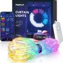 AI Smart Curtain Lights, 441 LEDs Indoor Color Changing Lights, Music Sync Dynamic DIY, for Valentine's Party Decor, Holiday, Wedding Backdrop, Kids Bedroom, LivingRoom, Waterproof, 5.5x5.6FT