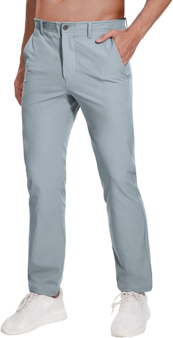 MOTEEPI Men's Fashion Golf Pants Stretch Slim Fit Casual Pants Work Athletic Dress Pants with Pockets Trouser, Size 12