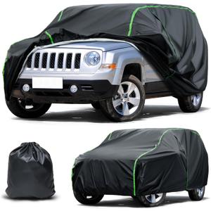 Waterproof Car Cover Compatible with Escape/Patriot/Trailblazer/NIRO/Crosstrek/Eclipse Cross All-Weather Protection, 177"-181" SUV PEVA Car Cover with Zipper Door