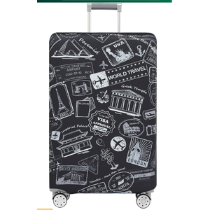 TRAVELKIN more than travel Luggage Covers For Suitcase Tsa Approved,Suitcase Cover Protector Fit 18-32 Inch Luggage L, World Marks Grey 