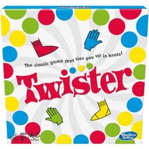 Hasbro Twister Party Classic Board Game for 2 or More Players, Indoor and Outdoor Game for Kids 6 and Up