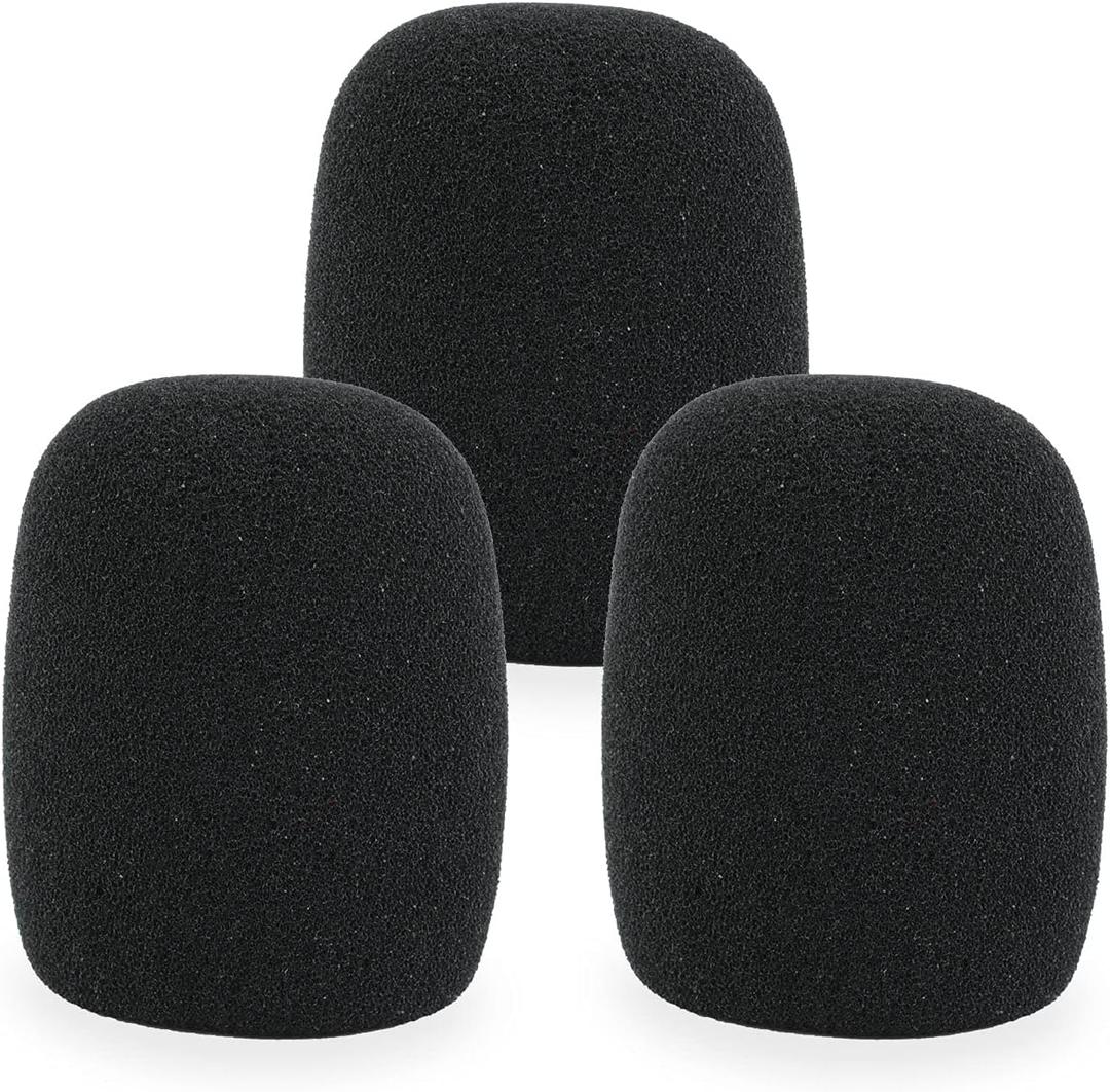 LEFXMOPHY SM57 Windscreen, Mic Foam Replacement for Shure SM57 Vocal Microphone Pop Filter, Black Noise-cancellation Windsock Cover 3-pack
