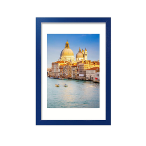 wyooxoo 11x17 Picture Frame Dark blue Solid Wood Photo Frames Display Pictures 8x12 with Mat or 11x17 Without Mat Colorful Frame For Tabletop Display or Wall