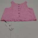 IDEALSANXUN Womens Linen Crop Tank Tops Cute Summer Sleeveless Cropped Linen Tops, XS