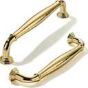 10 Pack 5 Inch(128mm) Polished Brass Cabinet Pulls Unlacquered Gold Cabinet Handle Heavy Duty Solid Cabinet Hardware for Cupboard Drawer Pulls Dresser Handle