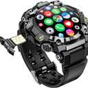 4G SIM Card Android IP68 Smartwatch with GPS & WiFi, Dual-Lens HD Cameras, 1150mAh Military Watch for Men, App Downloadable, 1.5" AMOLED Large Screen for Video Chat, Health Activity Tracker (Black)