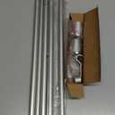 5/8 Diameter Curtain Rods 30-60 Inch, for 30-54 Inch Windows, Adjustable Splicing Silver Curtain Rods for Windows with Brackets, Window Treatment Rod Long Small Curtains Rod, 2 Pack