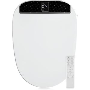 Combier CMA210S-B Bidet Toilet Seat with Heated Seat, Turbo Wash, Warm Water & Air Dryer Wireless Remote + Side Panel Control(Elongated)