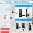 Keyless Entry Fingerprint Smart Door Lock with Handle,Digital Electronic Lock with Touchscreen Keypad,Electric Door Knob for Exterior Interior Entry/Bedroom Front Doors,Built-in WiFi
