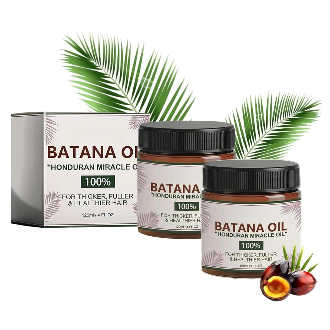 2PCS Batana Oil for Hair Growth, 100% Pure, Azure's Hydrating Oil for Thicker, Stronger Hair and Scalp Health