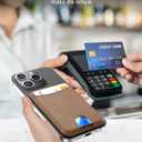 Miroddi for Magsafe Wallet, Magnetic Card Holder for iPhone 17/16/15/14/13/12 Series, Leather Magnet Phone Wallet Fit 4 Cards 3 Cash, Ultra-Thin, RFID Blocking, Brown