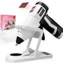 MONVICT Cordless Hot Glue Gun with Holder Base - Digital Display & Adjustable Temp, Smart Auto-Off, Stand with Silicone Pad, 7.4V 2.6A Rechargeable Battery, 10 Glue Sticks, Fast Heating for DIY Crafts