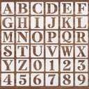 36 Pcs Letter Stencils 2 inch, Reusable Plastic Alphabet Spray Paint Stencils for Painting on Wood Wall Rock Chalkboard Door Porch Signage DIY Craft Decoration