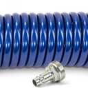 SpringHose RV Premium Polyurethane Drinking Water Safe Coil Hose with Male Adapter Plug - Lightweight Recoil Garden Hose Retractable Blue Coil Garden Hose 3/8 in by 15-Foot Made in Canada