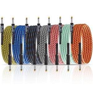 gisgfim 7 Pack Guitar Cable 10Ft Instrument Cables Bass Amp Cord for Bass & Electric Keyboard Effector Microphone Accessories Electrical Cables for Musical Instruments Equipment(Multicolored)