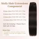 Sisily Clip in Hair Extensions Real Human Hair, Premium Human Hair Clip in Extensions Dark Brown, Soft Straight Hair Extensions Real Human Hair Clip ins 7PCS Double Weft20 Inch #2