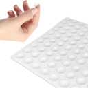 AIMI Cabinet Bumpers 0.39"x0.16"/100pcs Clear Rubber Bumpers Self Adhesive, Soft Door Bumper Pads, Sound Dampening, Kitchen Cabinet Pads for Drawers, Picture Frames, Cupboard Door Bumper