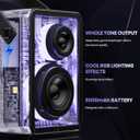 Raymate Bluetooth Speakers Wireless, 80W Speakers with Subwoofer-V5.3, HiFi Stereo Sound, Rhythmic Lighting System, 15H Playtime, 8000mAh Power Bank for Phone, Portable for Outdoor