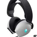 Alienware Tri-Mode Wireless Gaming Headset AW725H - Wired/Wireless, Bluetooth 5.3, Audio Output - 20 Hz, Mini-Phone (3.5mm), Battery Talk Time Up to 55 Hrs (Bluetooth), Lunar Light
