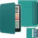 MoKo Detachable Magnetic Case for All-New 7" Kindle Paperwhite 12th Generation 2024 & Kindle Colorsoft 2024/2025,Ultra Clear Back Scratch-Proof Light & Shell Cover with Auto Wake/Sleep, Jade Green
