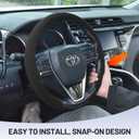 Suede Steering Wheel Cover, Universal 15 Inch Car Steering Wheel Cover, Non-Slip Design,Breathable,Car Interior Accessories Black