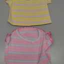 2 Pack Striped Small Dog T Shirt Cute Cherry Girl Dog Clothes for Small Dogs Cats Breathable Soft Cotton Pet Puppy Sleeveless Vest Spring Summer Pet OutfitsPink+Yellow,X-Large