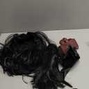 Halloween Movie Role Costume Black Boxer Wig with Tie Wig for Women Men Couple Inflatable Gun Prop for 90s Action Vintage Movie Cosplay