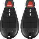 X AUTOHAUX 2pcs 433Mhz Keyless Entry Remote Car Key Fob for Jeep Cherokee 2014-2019 3 Buttons with Door Key 56046953 GQ4-53T