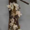 HyeFlora 3PCS Artificial Magnolia Flowers Stems for Spring Decoration, Faux Champagne Magnolia Branches with Buds, 34.5" Long Stems Floral Arrangement for Vase Pot Table Centerpiece Indoor Decor